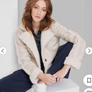 NWOT Woman’s Sherpa and Suede Coat